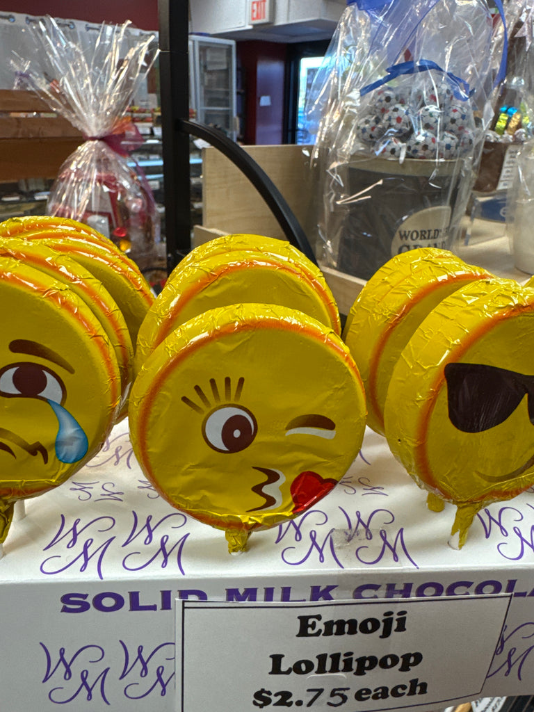 Foiled Emoji Milk Chocolate Lollipop