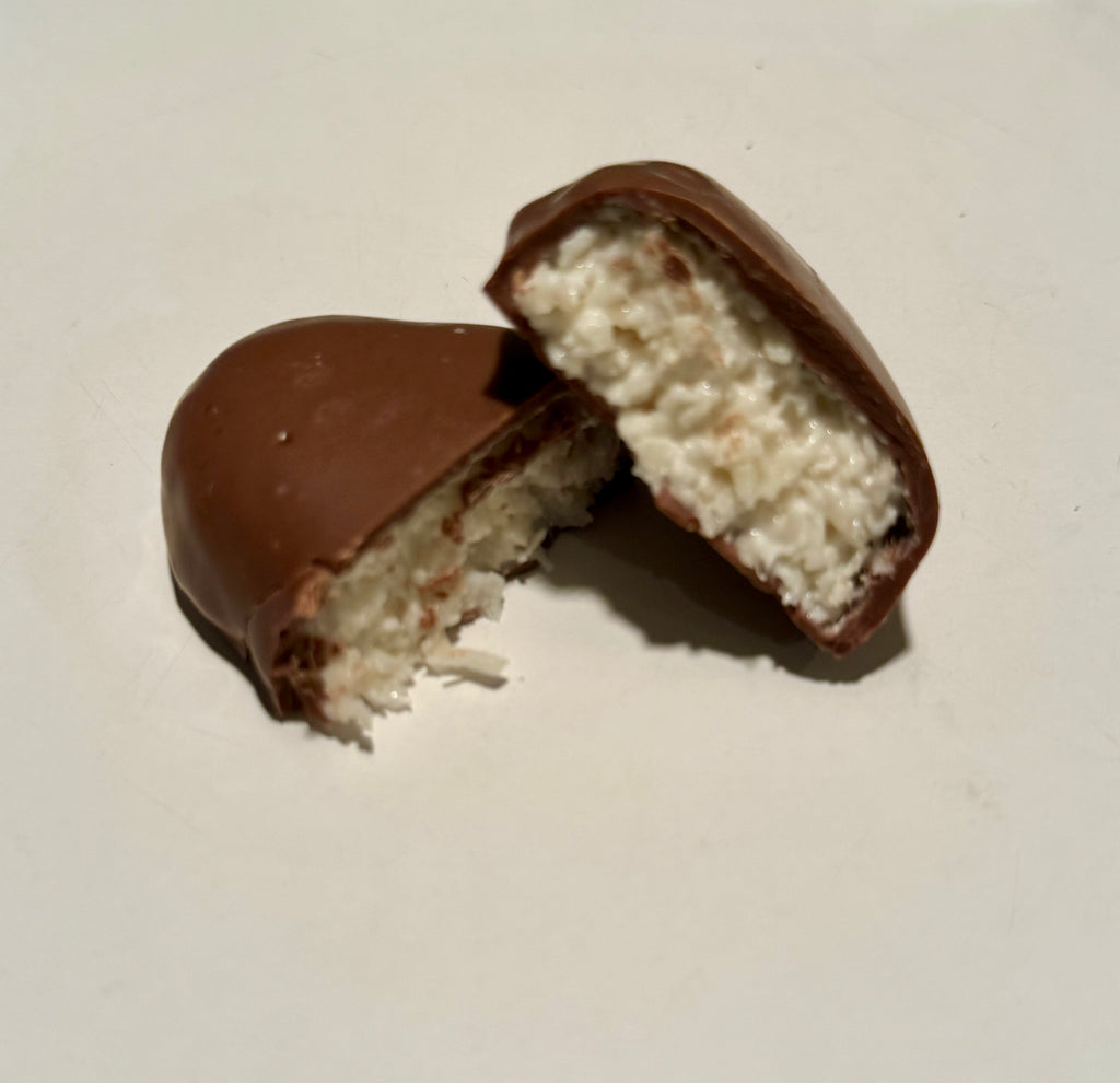 Coconut filled chocolate egg