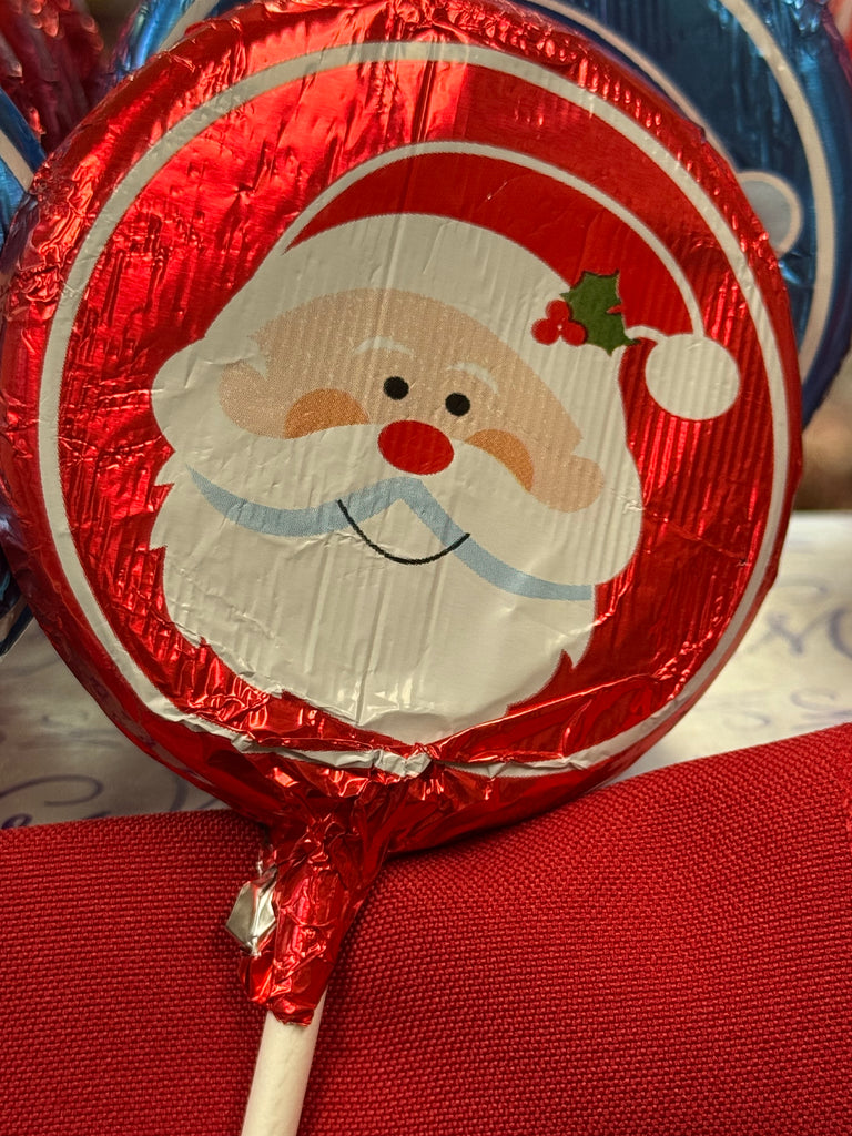 Foiled Santa or Snowman Milk Chocolate Lollipop