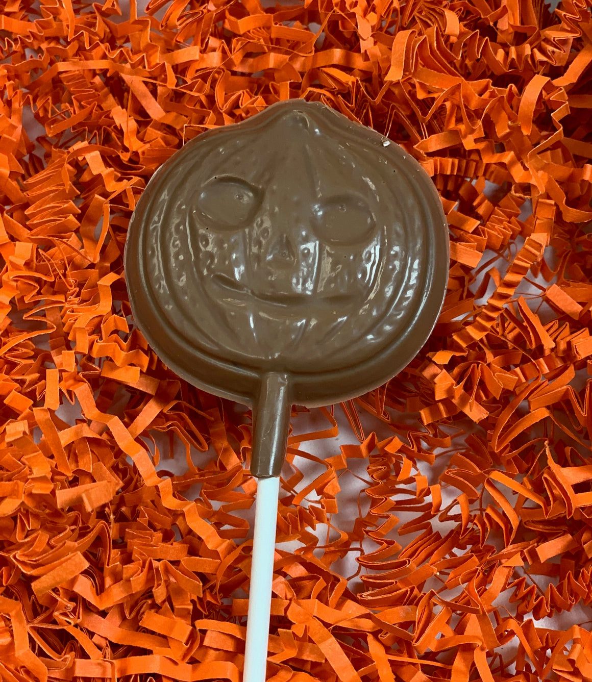 Jack-o-Lantern Milk Chocolate Lollipop