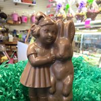 Milk Chocolate Hollow Girl with Bunny