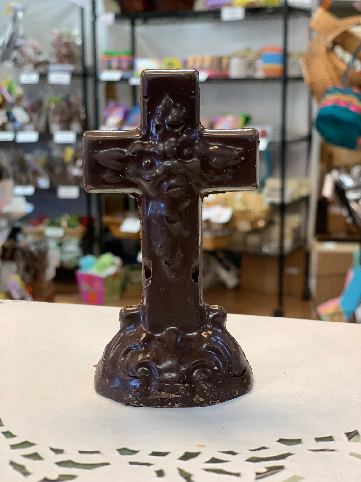 Solid Dark or White Chocolate Cross